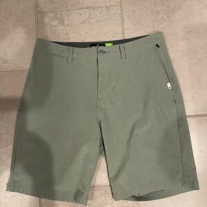 Quiksilver Olive Green Flat Front Shorts